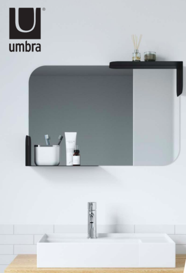 Umbra Umbra Alcove Mirror Black 30" x 20"