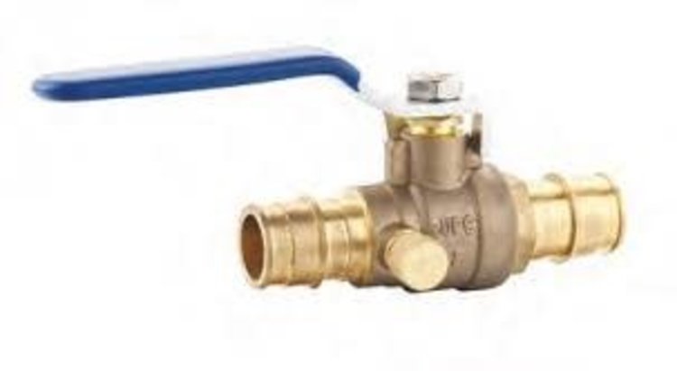 1/2" Wirsbo Brass Ball Valve w/ Drain