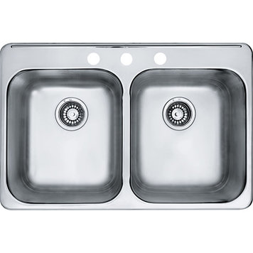 Kindred Reginox Stainless Steel Drop In Sink- 3 Hole