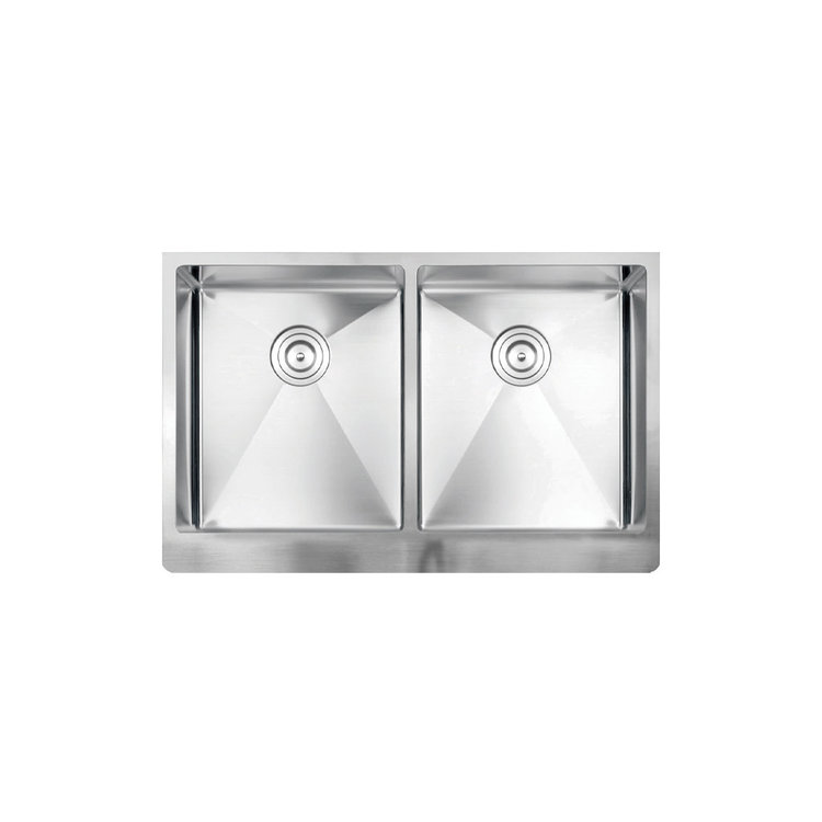 Vogt Klagenfurt 16R Apron Front Kitchen Sink Double Bowl (50/50) 32 ⅞" x 19 1/2 " x 10" With Bottom Grates