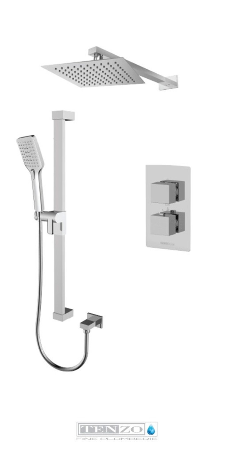 Tenzo Tenzo Slik Thermostatic 2-Way Shower Kit w/ Air Boost Chrome