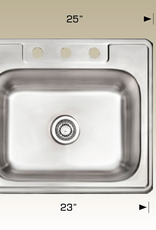 Bosco Bosco Standard Single Drop-In Stainless Steel Sink 25"x22"