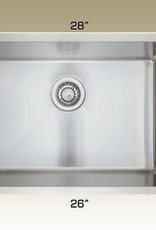 Bosco Bosco 208048 Undermount Stainless Steel Single Bowl Kitchen Sink- 28" x 18" x 9"