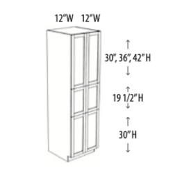 Classic Brand Cabinetry PANTRY CABINET - 6 WOOD DOORS - 2 SHELVES