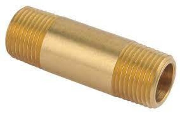 1/4" Brass Close Nipple