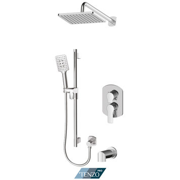 Tenzo Tenzo Pro Galia 3-Function Kit w Valve, Rainhead, Handshower and Spout