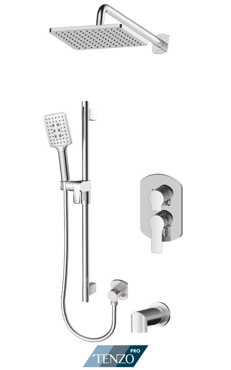 Tenzo Tenzo Pro Galia 3-Function Kit w Valve, Rainhead, Handshower and Spout