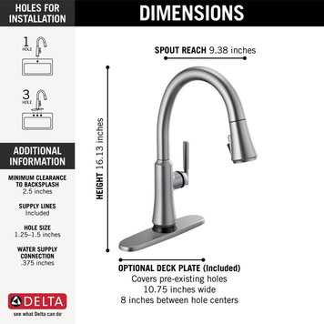 Delta Coranto Touch2O Arctic Stainless Kitchen Faucet