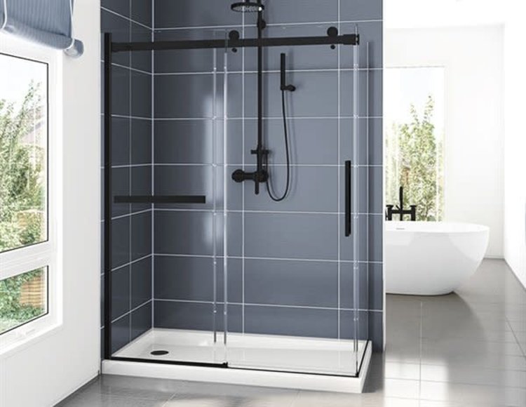 Fleurco Fleurco Novara Plus Corner 60" x 42" Matte Black