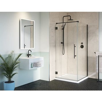 Fleurco Fleurco Platinum 36"x36" Corner Shower Door- Matte Black