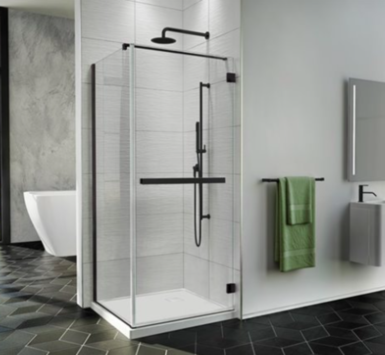 Fleurco Fleurco Pura 32" Corner Shower Door Matte Black/Clear