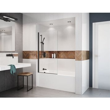 Fleurco Fleurco Station Tub Panel Matte Black/Clear