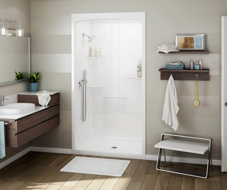 Maax Maax Allia 1pc 4' Shower Left Seat White