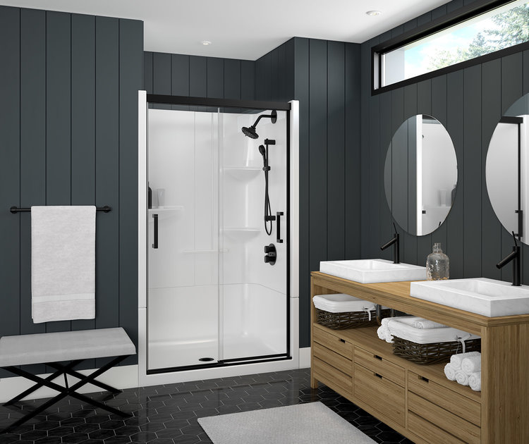 Maax Maax Incognito By-Pass Door Matte Black/Clear 39"-42"