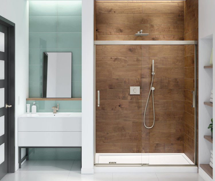 Maax Maax Incognito Shower By-Pass 70 1/2" Tall, 56-59" opening Brushed Nickel