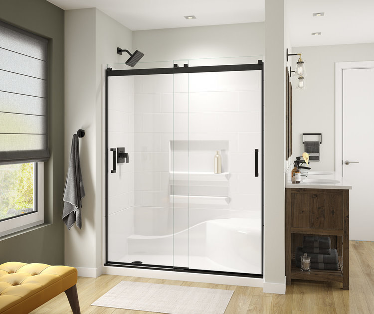Maax Maax Revelation Shower Door 56-59" Matte Black/Clear