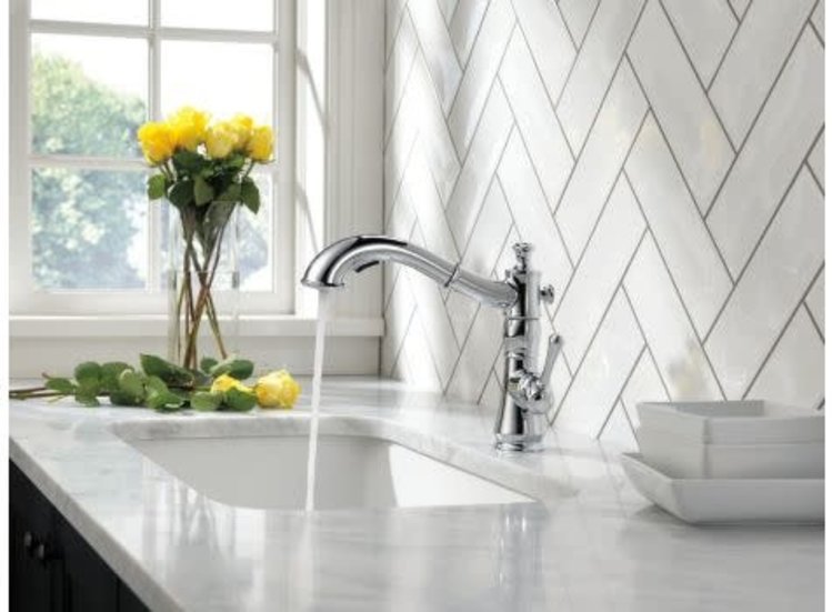 Delta Cassidy Single Handle Pull Out Kitchen Faucet
