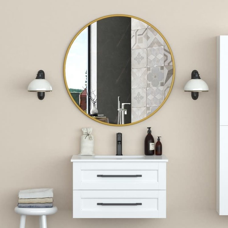 Bain Signature Bain Signature Brunswick Gold Metal Framed Mirror 24"