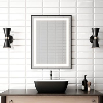Kalia Kalia Effect LED Rectangle Mirror Matte Black Trim 24"x32"