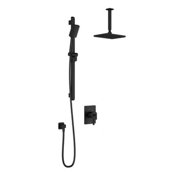 Kalia Kalia SquareOne TCD1 Matte Black Shower Kit Ceiling Mount