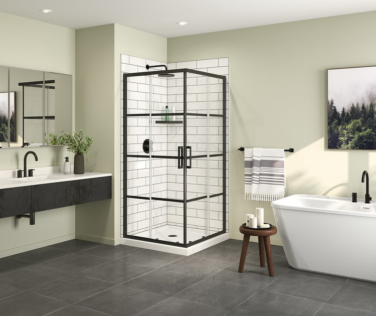 Maax Radia Square 36 x 36 x 71 ½ in. 6mm Sliding Shower Door for Corner Installation