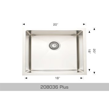 Bosco Bosco 20"x20"x12" Undermount Stainless Steel Laundry Sink PLUS