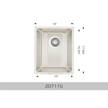 Bosco Bosco 12"x17.75"x7" Stainless Steel Undermount Bar Sink