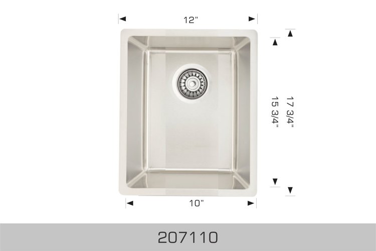 Bosco Bosco 12"x17.75"x7" Stainless Steel Undermount Bar Sink