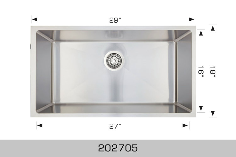 Bosco Bosco 29"x18"x5.5 ADA Single Bowl Stainless Steel Undermount Kitchen Sink