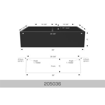 Bosco Bosco 36"x19"x9" 50/50 Double Bowl Apron Front Granite Kitchen Sink