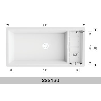 Bosco Bosco 30"x15"x7" Single Bowl Linear Granite Dual-Mount Kitchen Sink