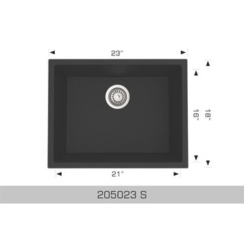 Bosco Bosco 23"x18"x10" Single Bowl Granite Undermount Kitchen Sink