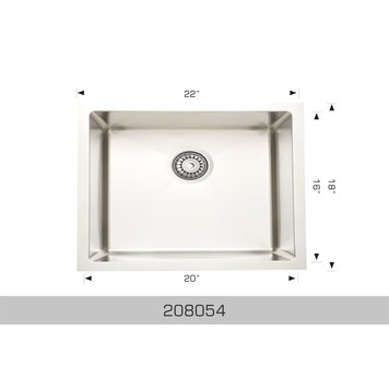 Bosco Bosco 22"x18"x12" Stainless Steel Undermount Laundry Sink