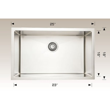 Bosco Bosco 25"x18"x12" Stainless Steel Undermount Laundry Sink PLUS