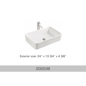 Bosco Bosco 24"x13.75"x4" Porcelain Vessel Sink