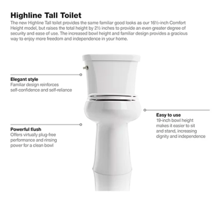 Kohler Kohler Highline Tall Elongated Toilet- White