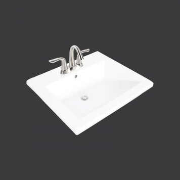 Contrac Contrac Reaves Drop In Square Sink White Single Hole