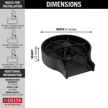Delta Glass Rinser- Matte Black