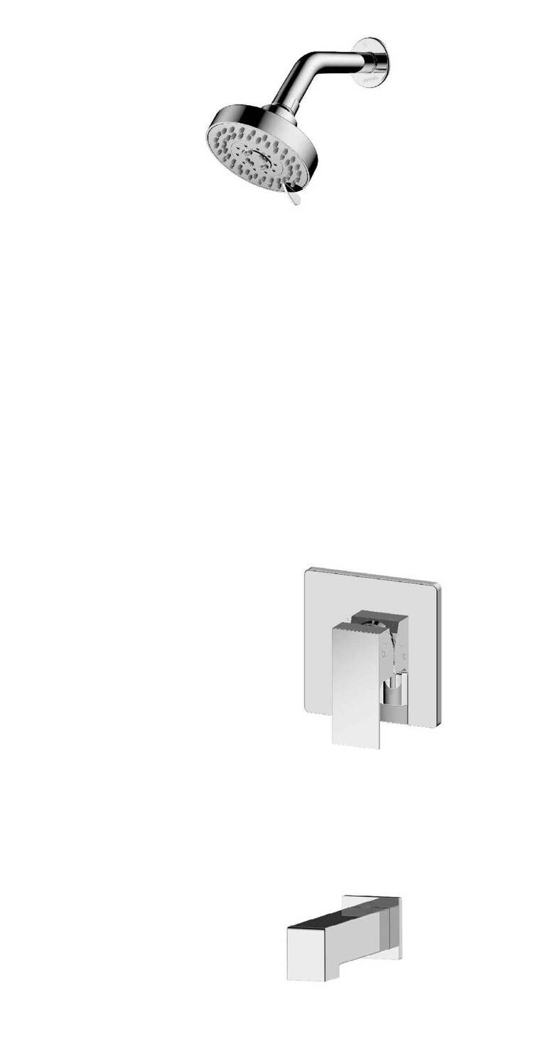 Tenzo Tenzo Pro Kalissa Tub/Fixed Shower Head Kit- Chrome