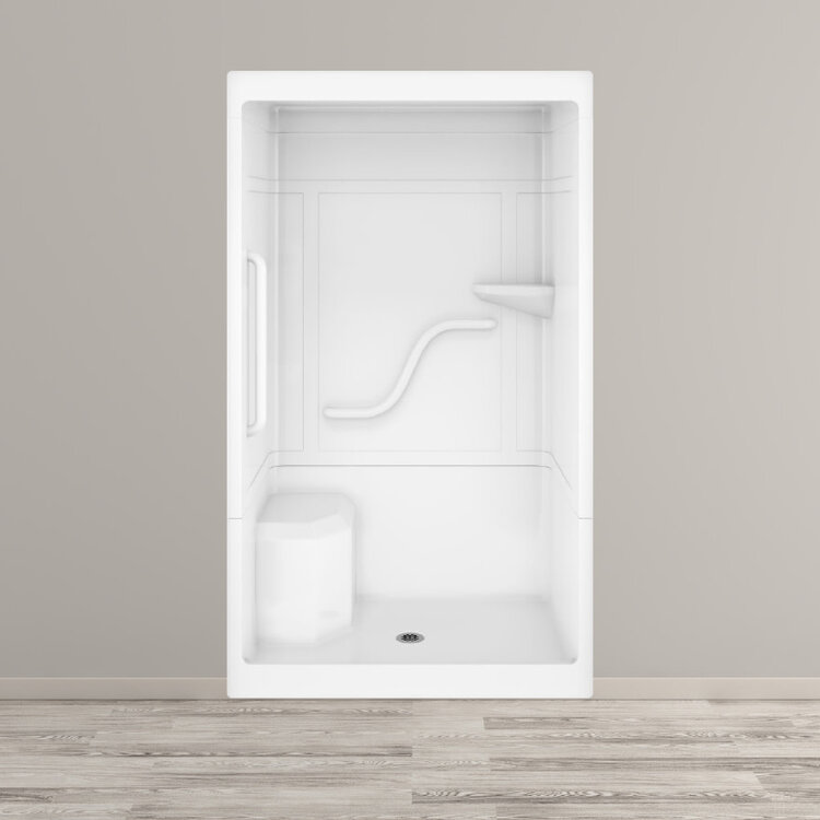 Longevity Longevity AL1643-D 48" 3pc Shower w/ Grab Rails Centre Drain- White