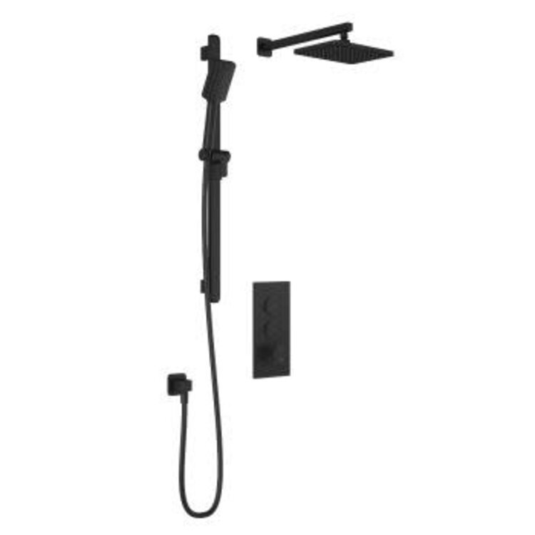 Kalia Kalia SquareOne Thermostatic Push Button Shower Kit