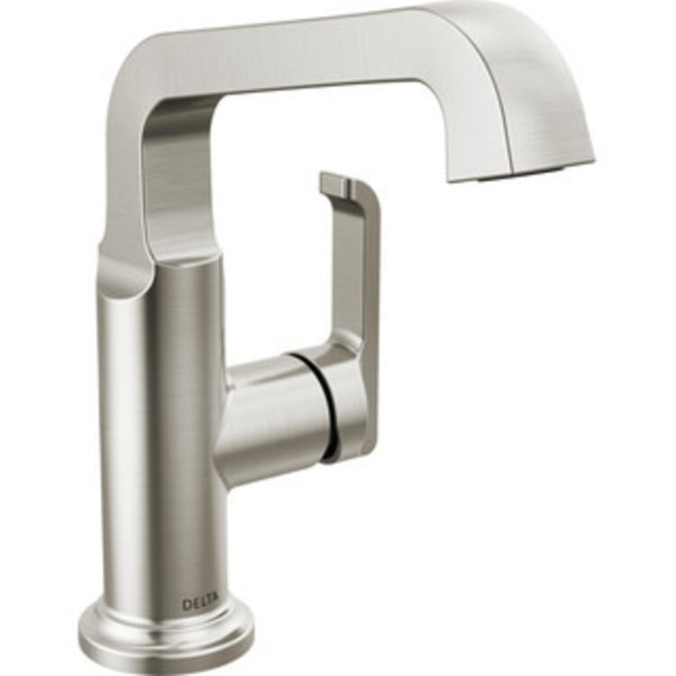 Delta Tetra Mid-Height Straight Single Side Handle Lav Faucet