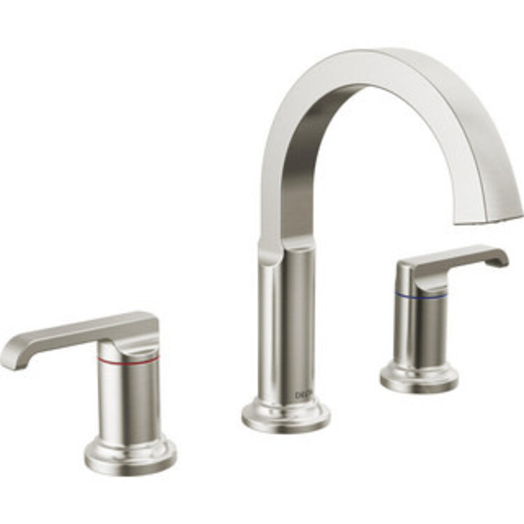 Delta Tetra Lever Handle Arc Spout 8" Widespead Lav Faucet