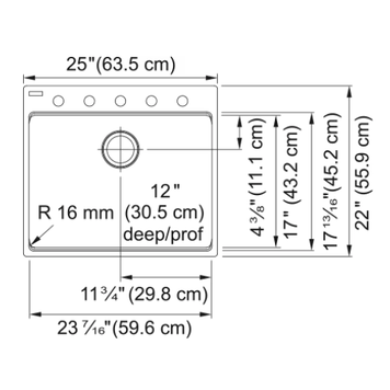 Franke Franke Maris Drop-In Granite  Laundry Sink 25" x 22" x 12"