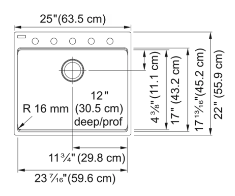 Franke Franke Maris Drop-In Granite  Laundry Sink 25" x 22" x 12"