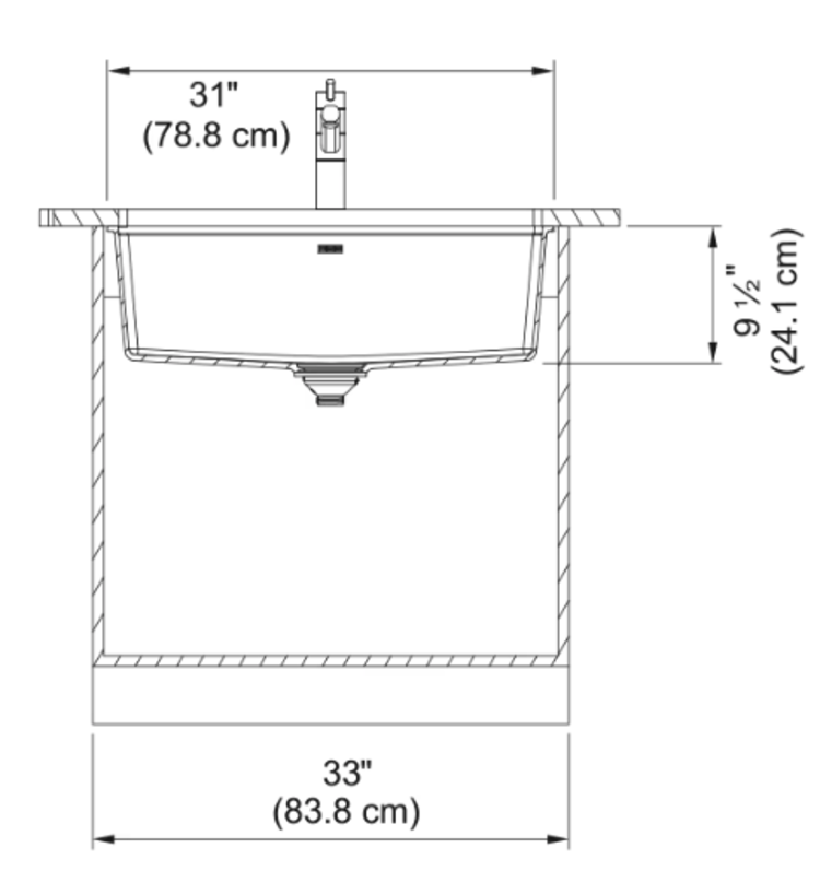 Franke Franke Maris Granite Undermount Kitchen Sink Single Bowl 31" x 18" x 9.5"