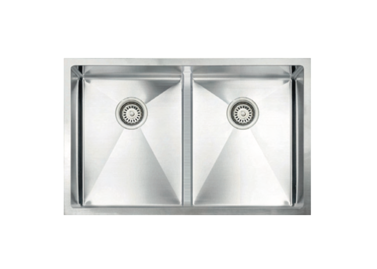 Vogt Modling 18R LOW DIVIDE Undermount Kitchen Sink Double Bowl (50/50) 30" x 18" x 10" With Bottom Grates