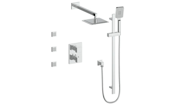Vogt Vogt Kapfenberg 3-Way Thermostatic Shower Kit w/ ExposedBody Jets