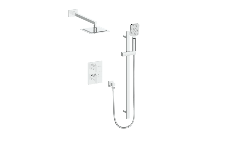Vogt Vogt Kapfenberg- 2-Way Thermostatic Shower Kit- Handheld With 8" Rainhead