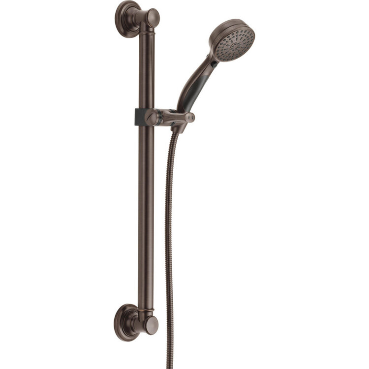 Delta ActivTouch 9-Setting Hand Shower with Traditional Slide Bar/Grab Bar- Rubbed Bronze